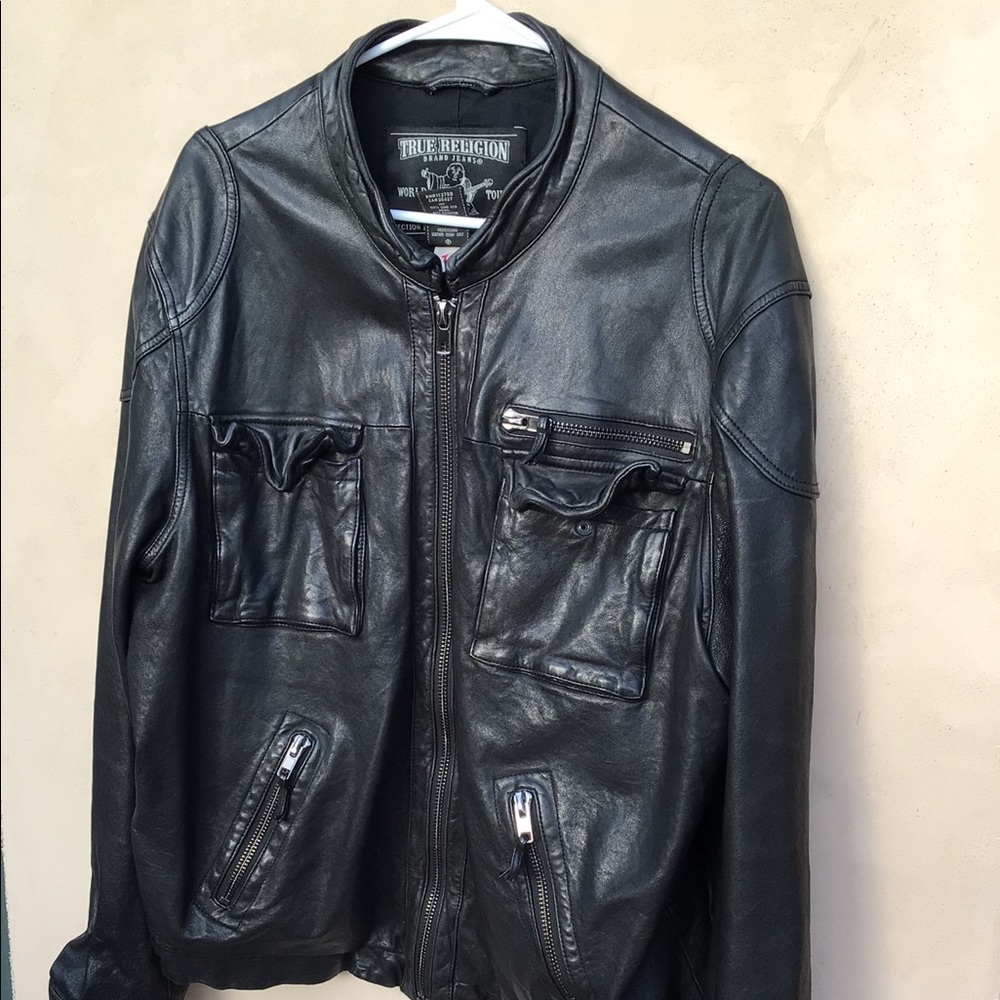 Men’s True Religion Black Lambskin Jacket